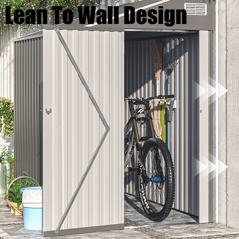 Durable Storage Shed with Single-Hinge Door