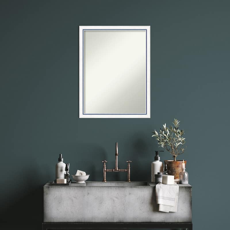 Morgan Non-Beveled Wood Framed Bathroom Vanity Wall Mirror
