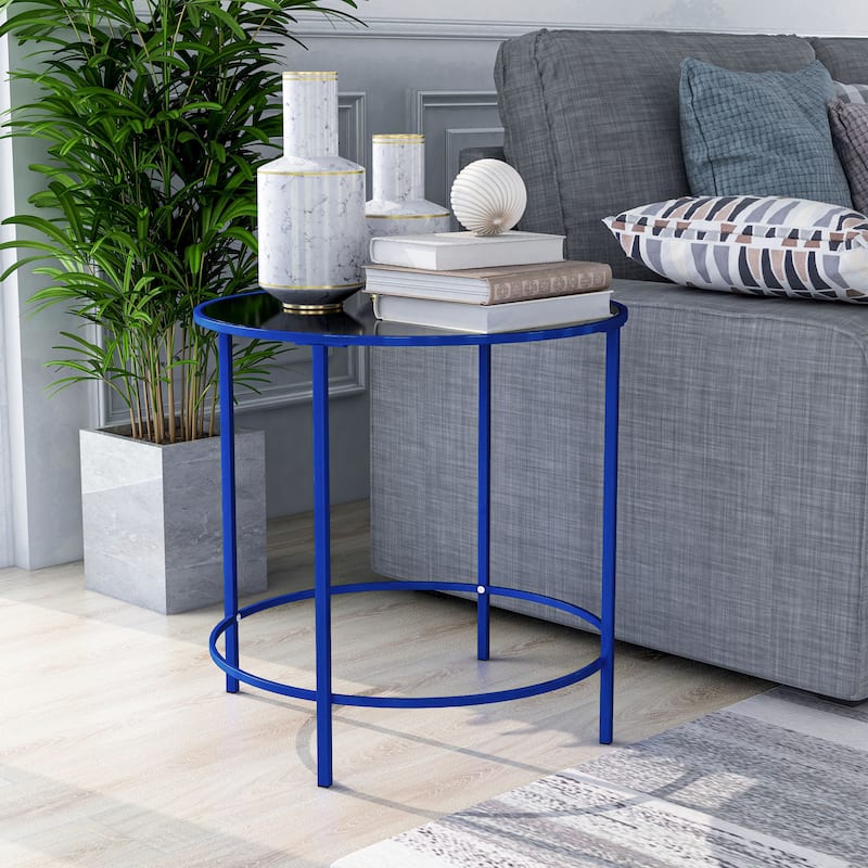 Llewellyn Contemporary 22-inch Glass Top Side Table by Furniture of America