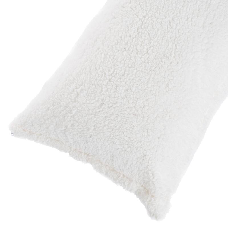 Body Pillow Cover - Soft Sherpa Pillowcase with Side Zipper by Windsor Home