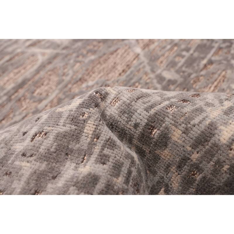 ECARPETGALLERY Hand-knotted Elysian Grey Wool Rug - 9'1 x 11'10