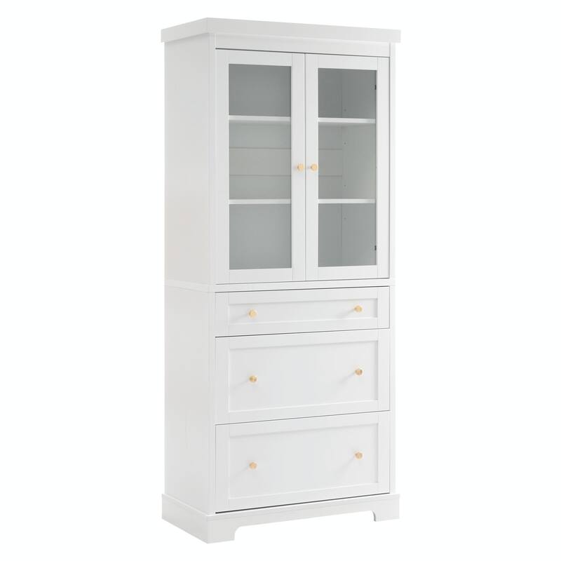 70.1" Modern High Freestanding Tall Bathroom Cabinet