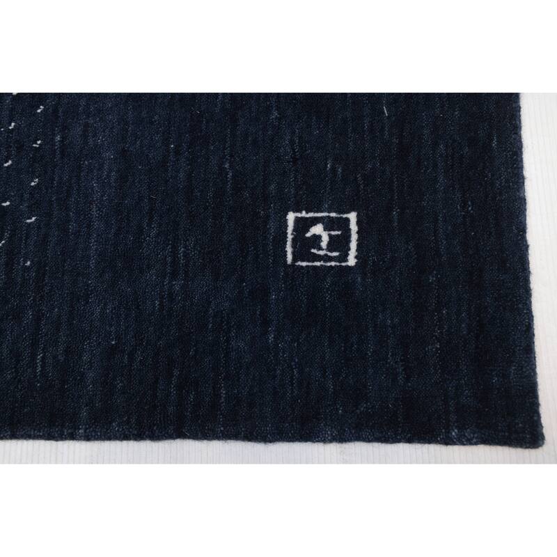 ECARPETGALLERY Hand Loomed Kashkuli Gabbeh Navy Wool Rug - 5'6 x 8'0
