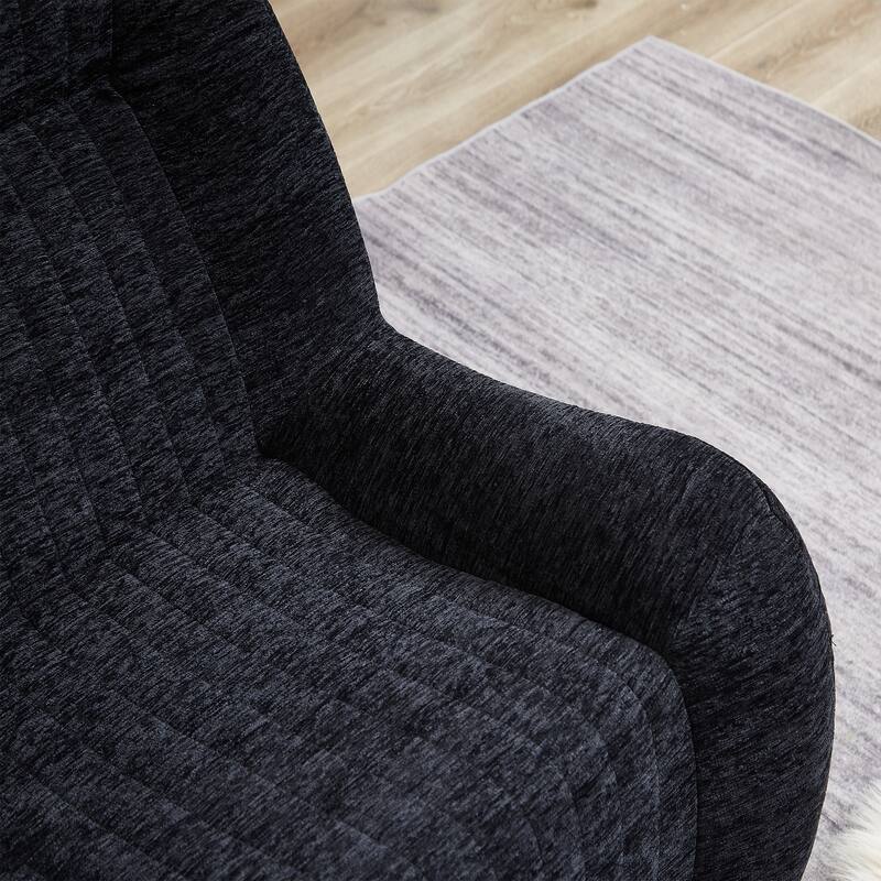 Bean Bag Chair for Adults - Oversized Comfy Lazy Floor Sofa (Black)