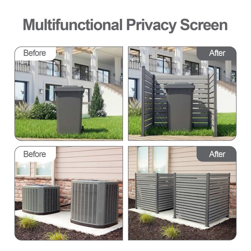 Aoodor Patio Privacy Screen 49''W x 50''H Air Conditioner Fence - N/A