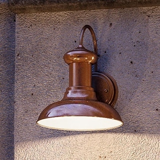 Luxury Industrial Chic Outdoor Wall Light, 10"H x 8.125"W, with Nautical Style Elements, Solid Copper Finish by Urban Ambiance