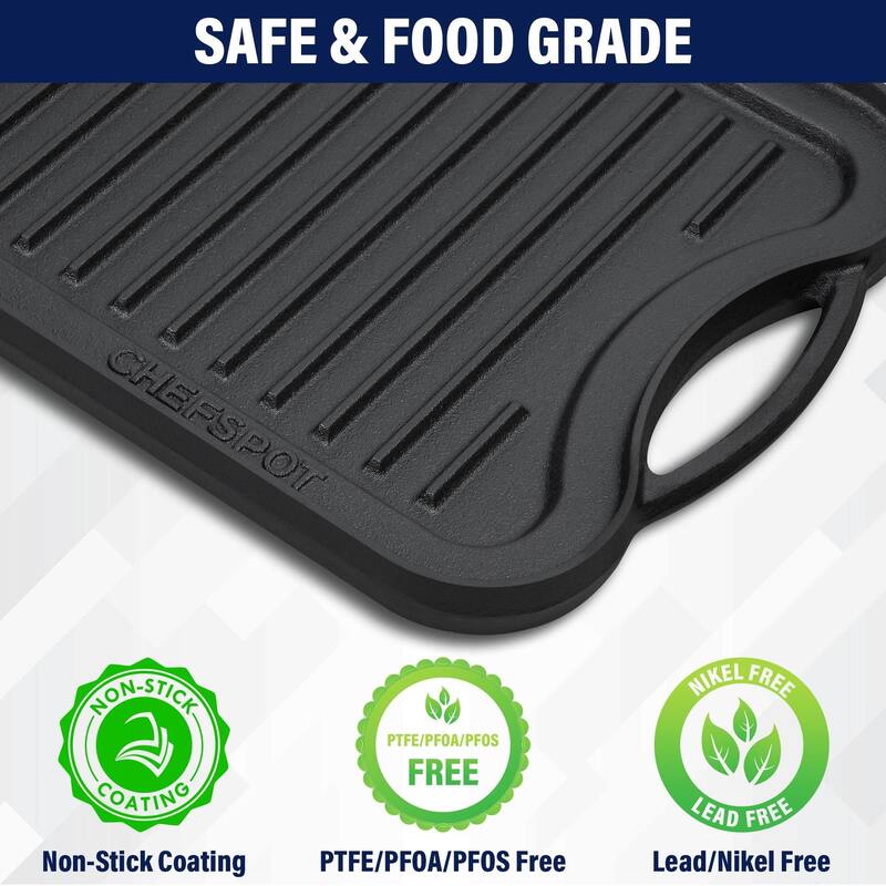 20" Preseasoned Cast Iron Reversible Griddle Plate Pan - 20 Inch