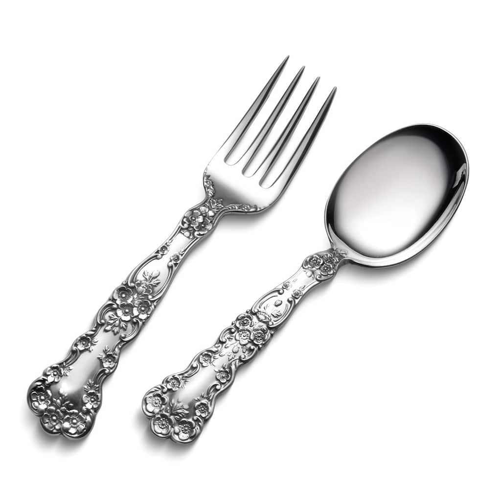 Curata Sterling Silver Buttercup 2-Piece Baby Flatware Set