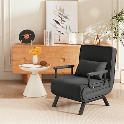 Sleep Chair Bed,Convertible Sleeper Chairs for Adults,5 in 1 Folding Sofa Bed with 5-Position Adjustable Backrest & Pillow