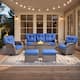 Option Brown Wicker & Blue cushion