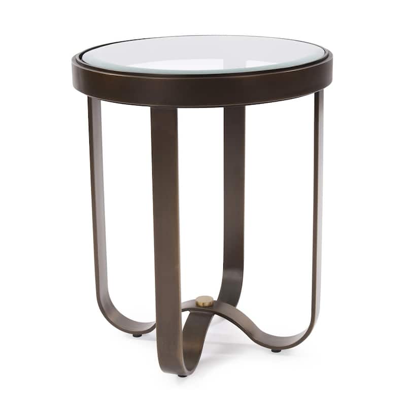 Round Metal Side Table - 24.5H x 20D x 20W