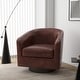 preview thumbnail 34 of 143, Modern 360°Swivel Accent Chairs Barrel Armchairs Regular: 27.75"W x 26.75"D x 26.25"H - PU Leather-Red Brown-Regular