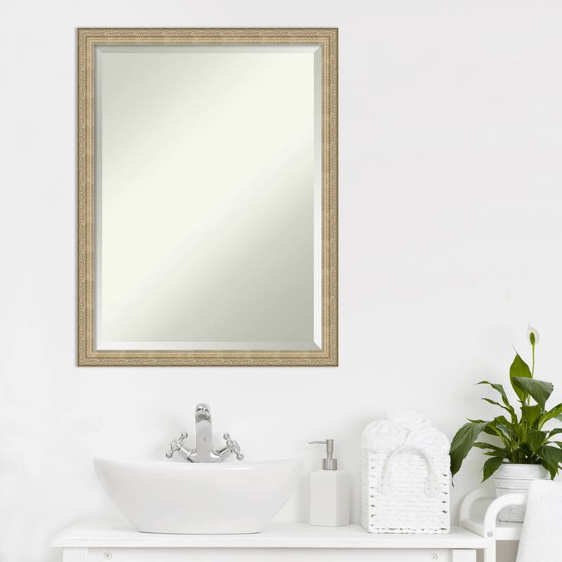Beveled Bathroom Wall Mirror - Paris Champagne Frame - Paris Champagne