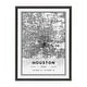 preview thumbnail 1 of 5, Kate and Laurel Sylvie Houston Modern Map Framed Canvas by Jake Goossen 18x24 - Plastic - Grey