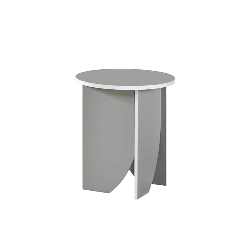 Zoe Modern Round Laminated Wood Accent End Table