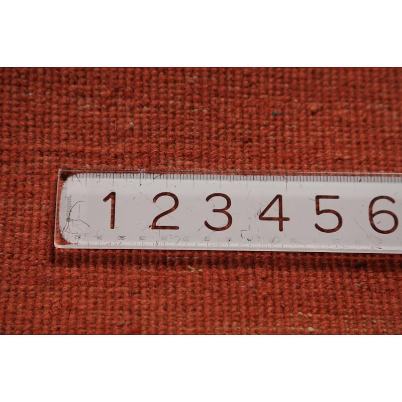 Modern Orange Gabbeh Oriental Rug Handmade Wool Carpet - 4'10" x 6'0"