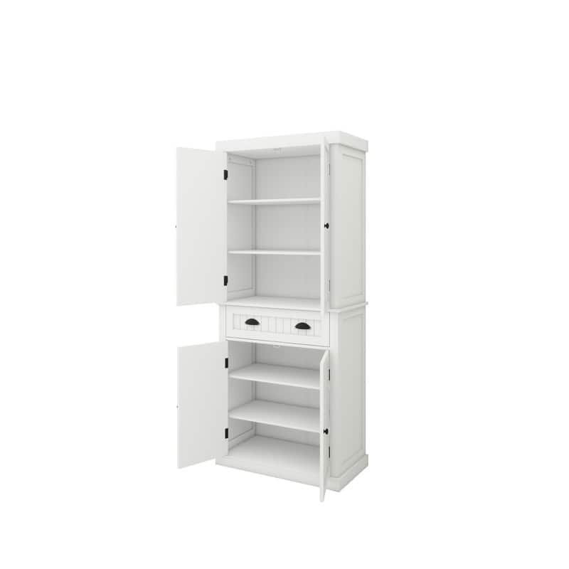 White Kitchen Storage Cabinet with Drawer