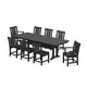 preview thumbnail 9 of 10, POLYWOOD Oxford 9-Piece Farmhouse Dining Set with Trestle Legs Black