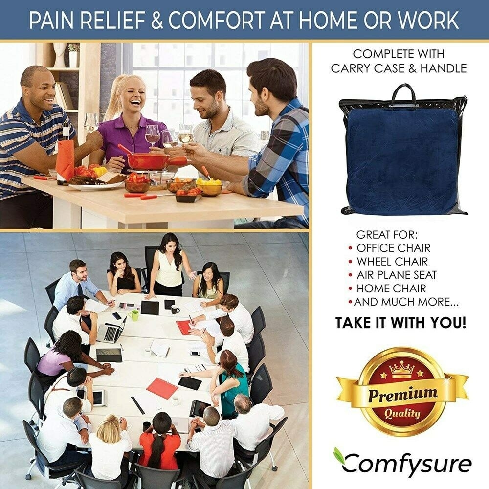 Comfysure Extra Large Wheelchair Seat Cushion - Firm Memory Foam Chair Pad for Wheelchair Recliner Office Car & Bariatric Overweight Users 19x17x3
