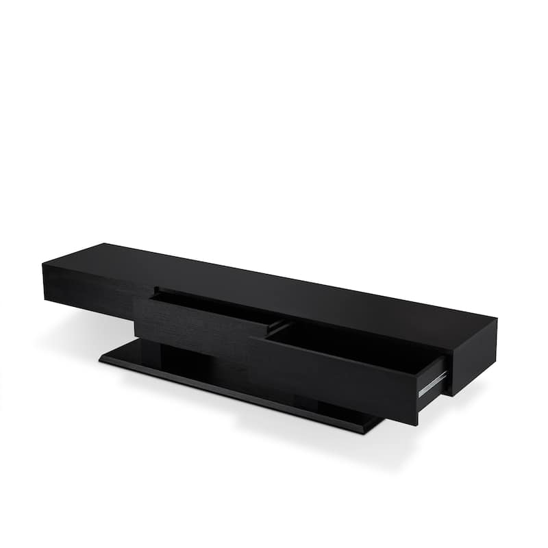 Black 70" TV Stand with 3 Drawers & Open Compartment for TVs Up to 50"