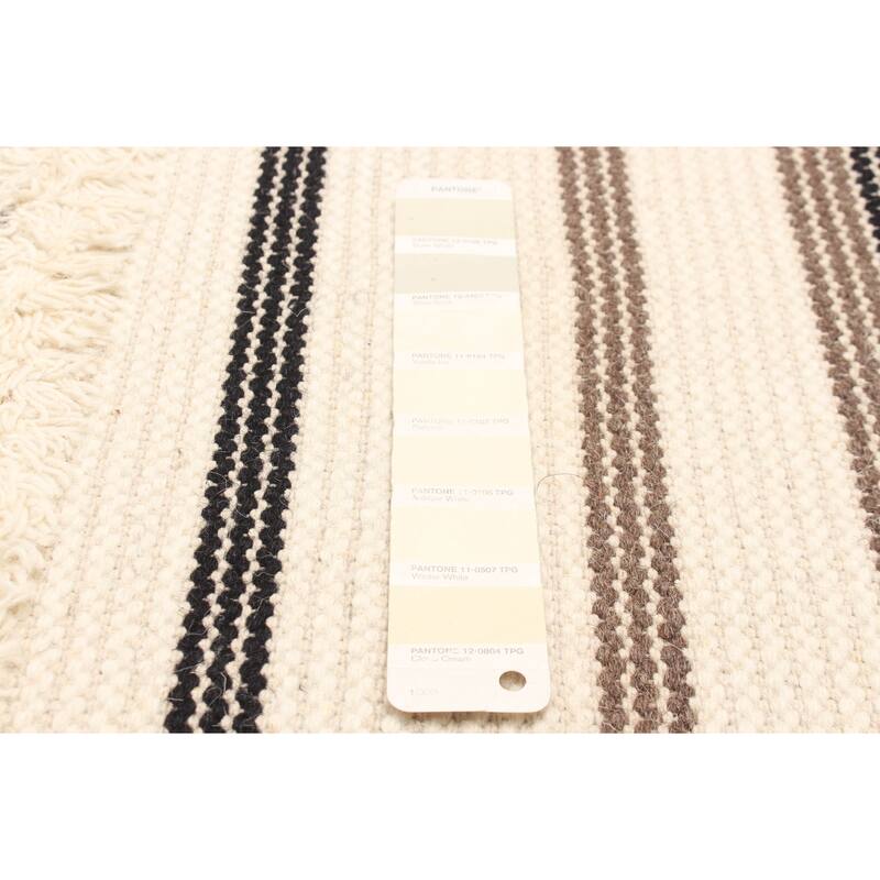 ECARPETGALLERY Hand Tufted Timeless Cream Wool Rug - 5'0 x 8'0