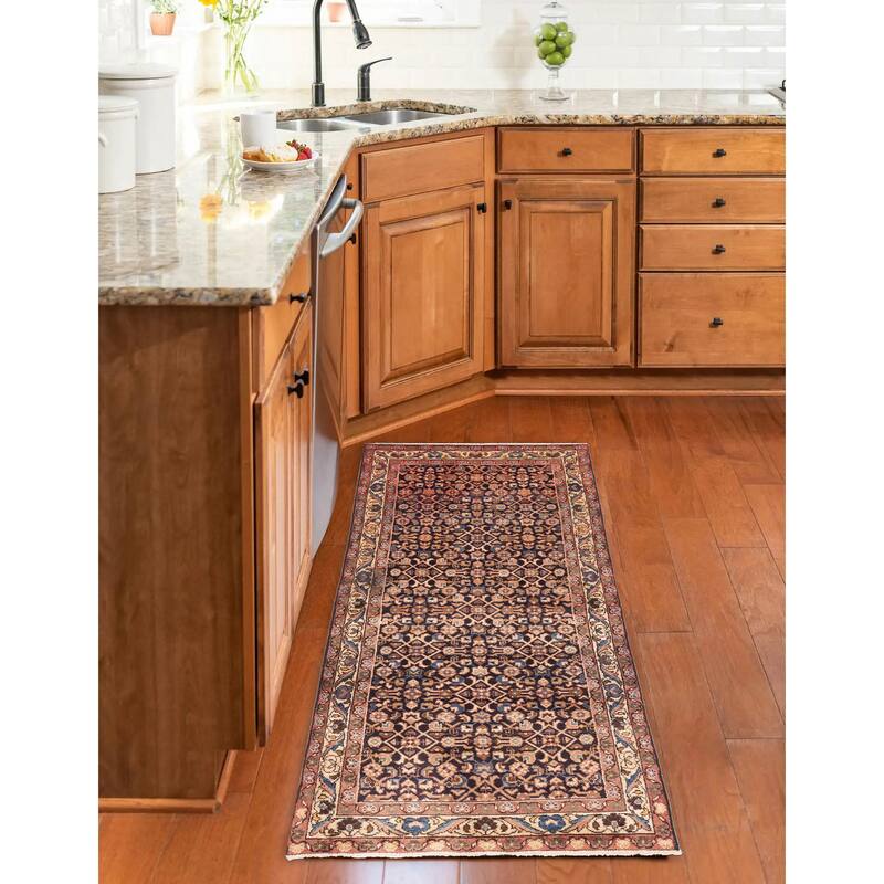 ECARPETGALLERY Hand-knotted Andelz Dark Navy Wool Rug - 3'3 x 8'11