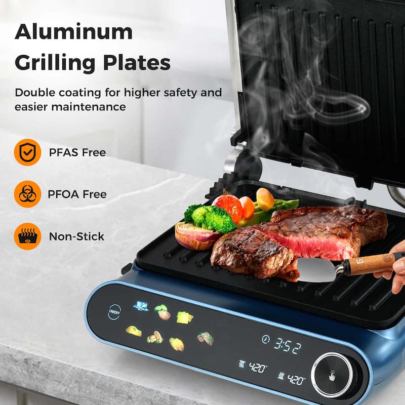 Costway 1200W Indoor Panini Electric Contact Grill with 2 Non-Stick - See Details