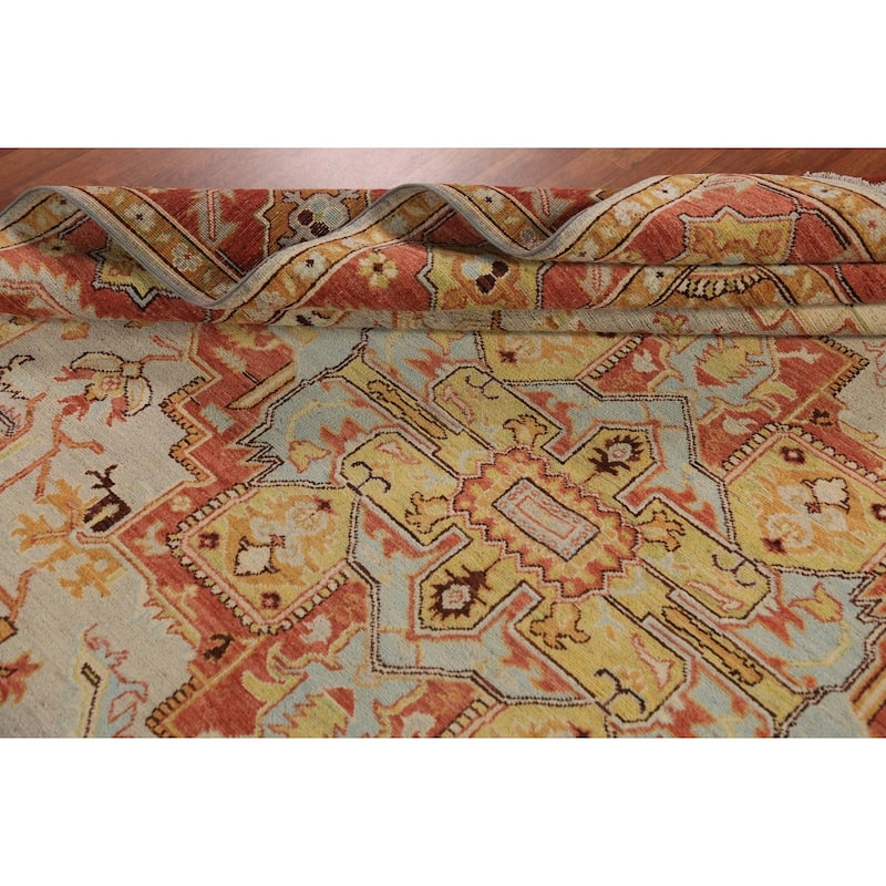 Heriz Serapi Vegetable Dye Area Rug Handmade Wool Carpet - 8'0"x 10'2"