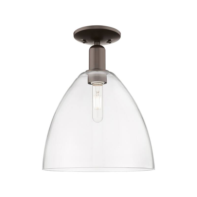 Innovations Lighting Endless Possibilities Arcadia - Bristol - 1 Light 12" Semi-Flush Mount - Clear/Oil Rubbed Bronze