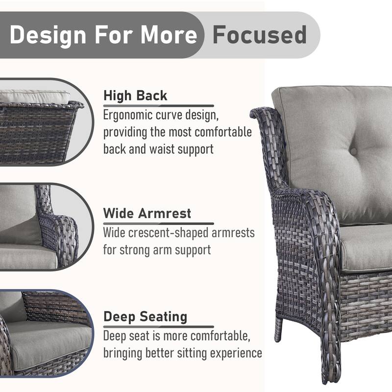 Outdoor Patio Chairs with Loveseat Coffee Table