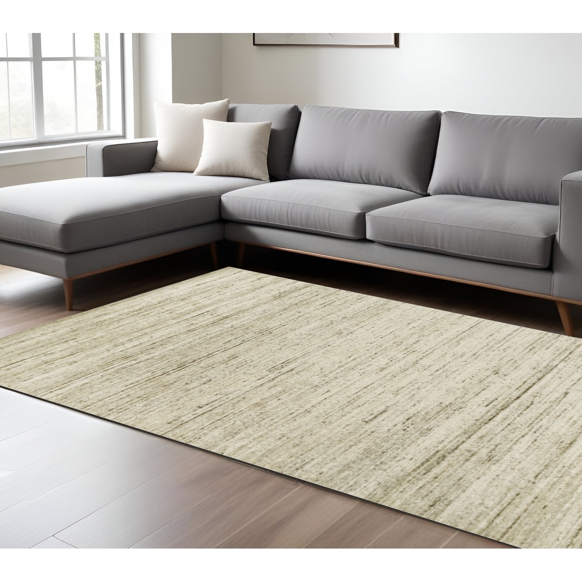 HomeRoots Hufa Striped Transitional Rectangle Area Rug