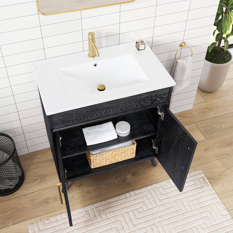 Delhi Bath Vanity with White Ceramic Basin Top without Mirror