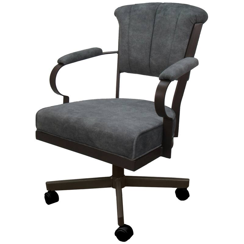 Miami Swivel Metal Caster Chair on Reading Base - 18" High Seat - Northwest Elk - Brown