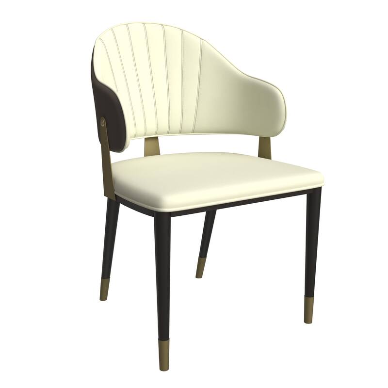 7-Piece Dining Set with 63-Inch Rectangular MDF Dining Table and 6 Leather Arm Chairs