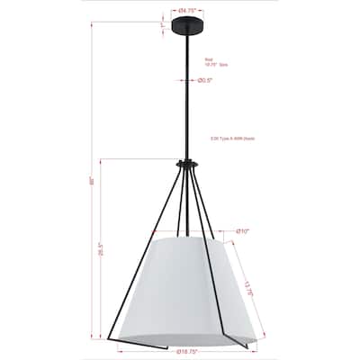 Adaline Pendant Light, Matte Black - Matte Black
