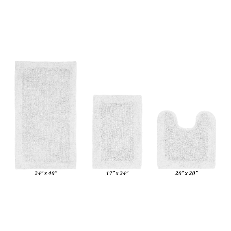 Better Trends Bath Rugs Set 100% Cotton Tufted Soft Water Absorbent Bathroom Rug for Shower, Sink Bath Mats Edge Collection