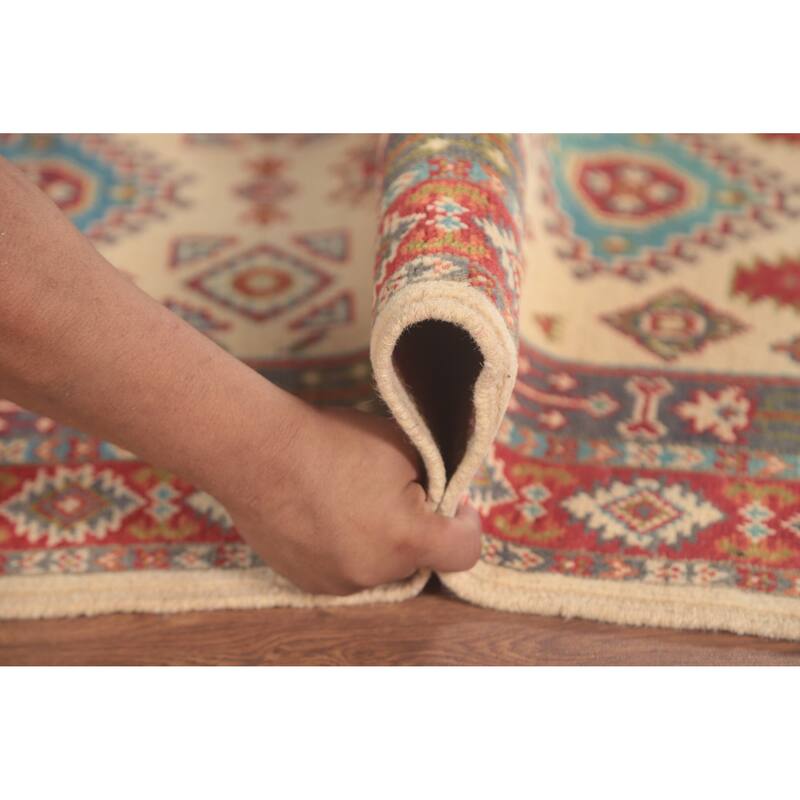 Kazak Oriental Foyer Rug Hand-Knotted Wool Carpet - 2'9" x 3'11"