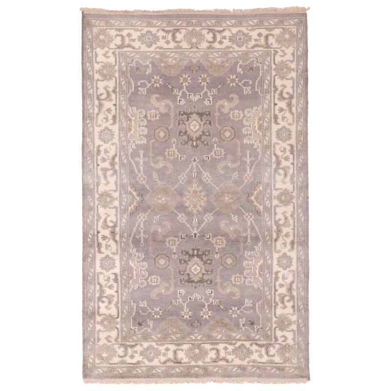 ECARPETGALLERY Hand-knotted Royal Oushak Grey Wool Rug - 5'0 x 8'0