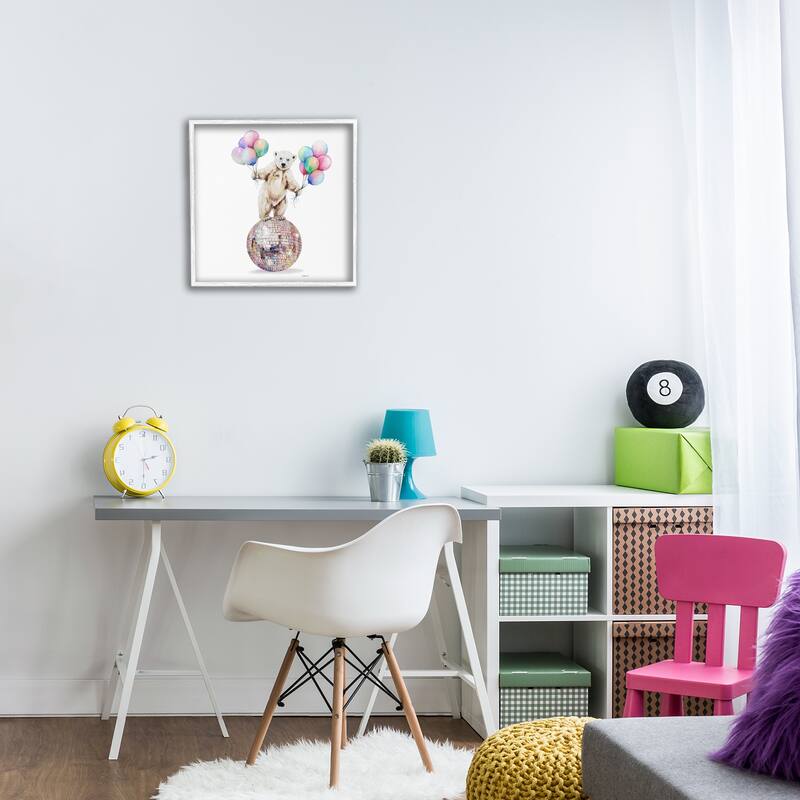Stupell Polar Bear & Balloons Framed Giclee Art Design By Amanda Greenwood