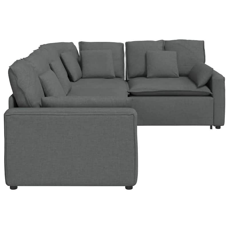 vidaXL Modular Sofa with Cushions Fabric Dark Gray - 124.8" x 85.4" x 25.2"