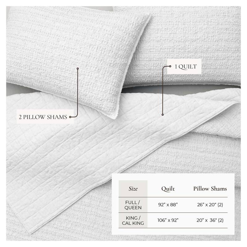 Linery & Co. Cotton Honeycomb Waffle Garment Washed Quilt Set