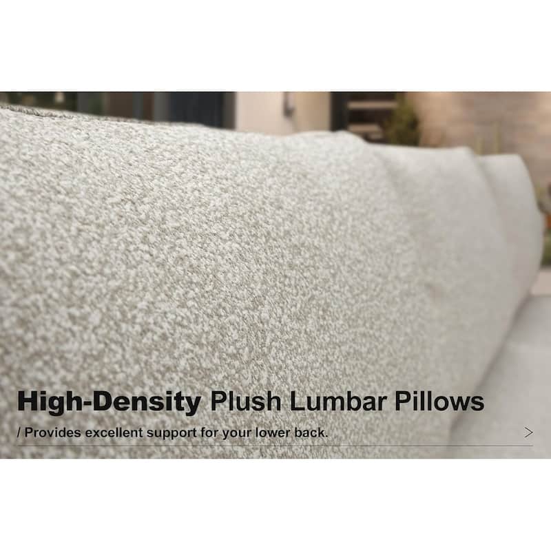 PURPLE LEAF GLFSF Black sofa with white seat Outdoor Couch for Yard Porch Deck Patio Conversation Sets