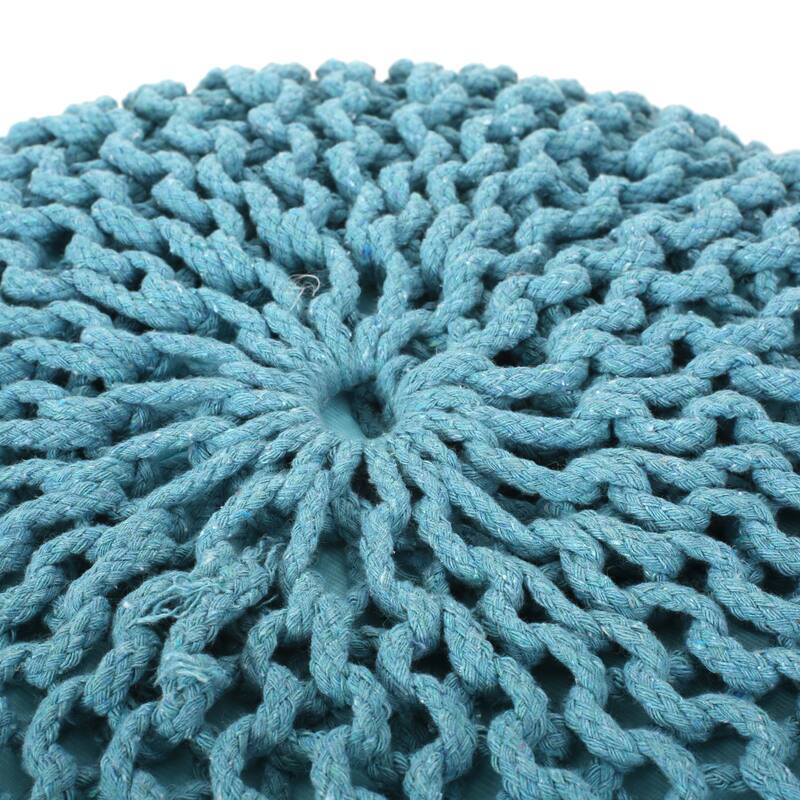 Charming Knit Pouf for Stylish and Comfortable Living Spaces