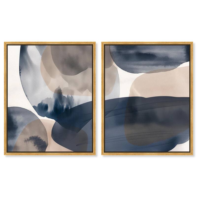 Rust and Noir Canvas Set of 2 by Art Remedy - 16" x 20" - Gold