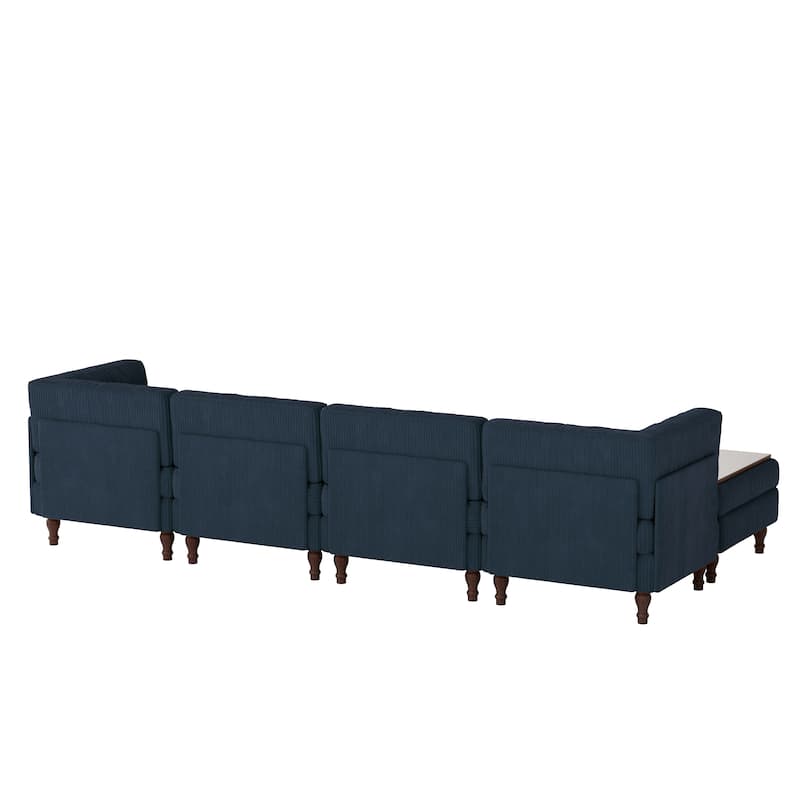 Oversized Modular Sectional Corduroy Fabric Tufted Sofa