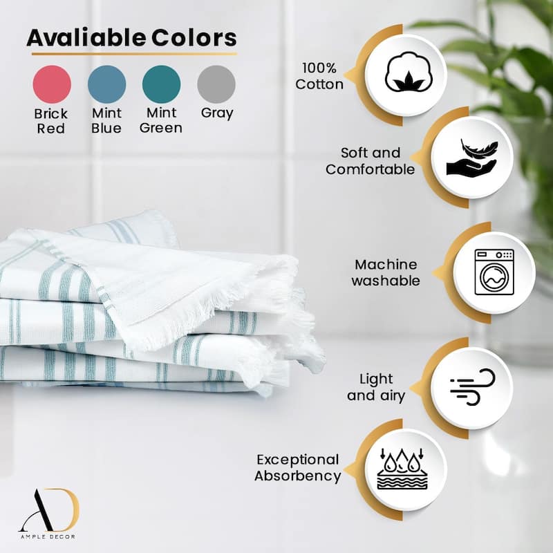 Hammam Hand Towels for Kitchen 16X28 Inch by Ample Decor - 4 Piece
