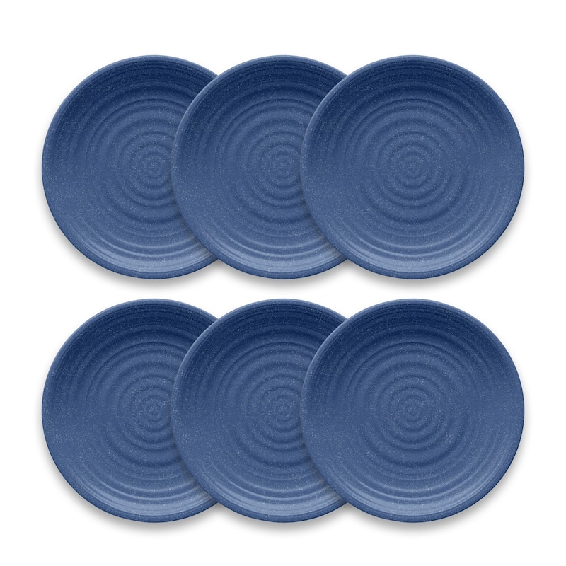 Abode Homewares by TarHong Planta Artisan Dinner Plate, 10.5 x 0.9", Set of 6 - Blue
