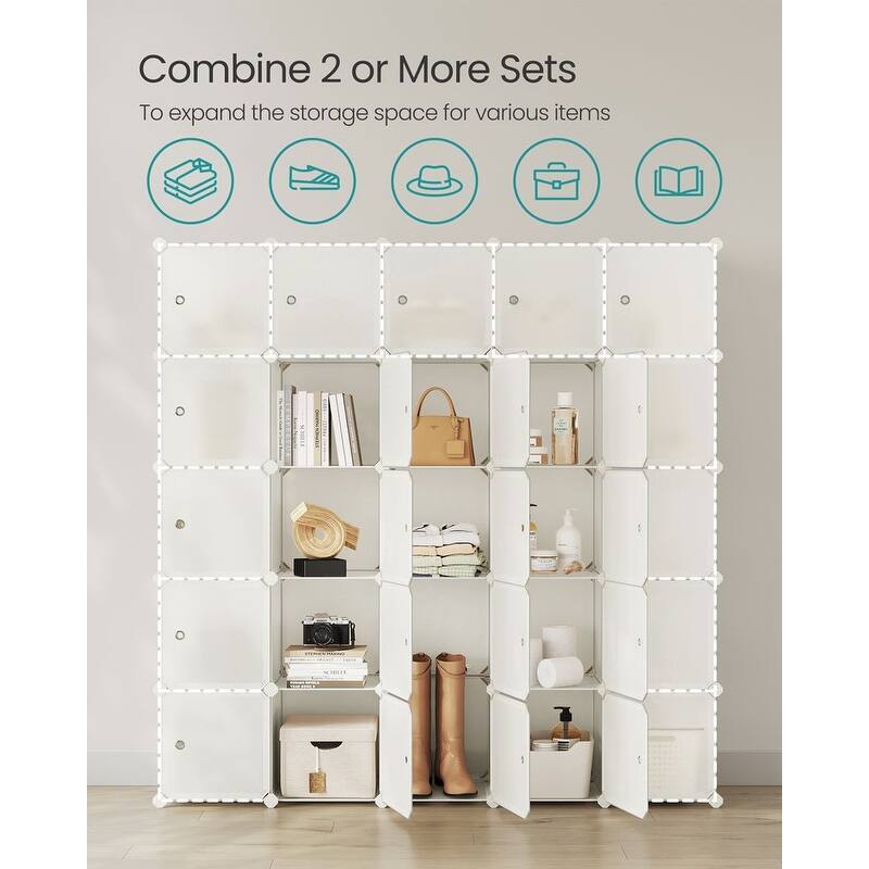 Modern Multi-Cube Storage Rack with Strong ABS Connectors and Secure Door Hooks for Tight Closure