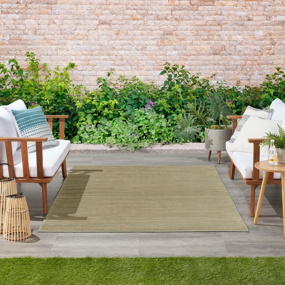 Nourison Essentials Solid Contemporary Indoor/Outdoor Area Rug
