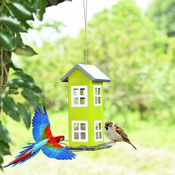 Shop Gymax Outdoor Wild Bird Feeder Weatherproof House Design